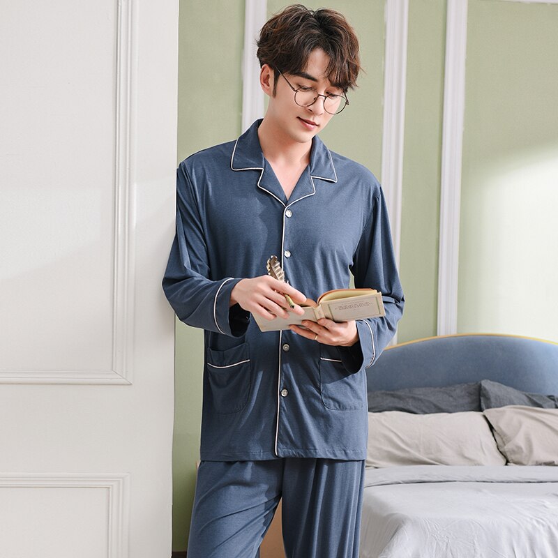 Men's Pajamas Spring Long Sleeve Modal Cotton