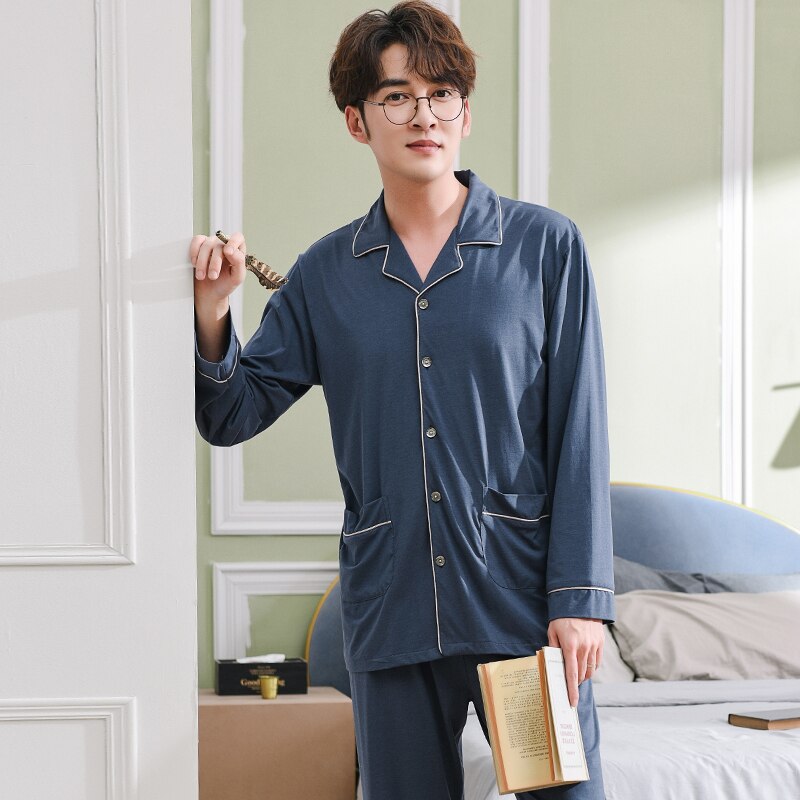 Men's Pajamas Spring Long Sleeve Modal Cotton