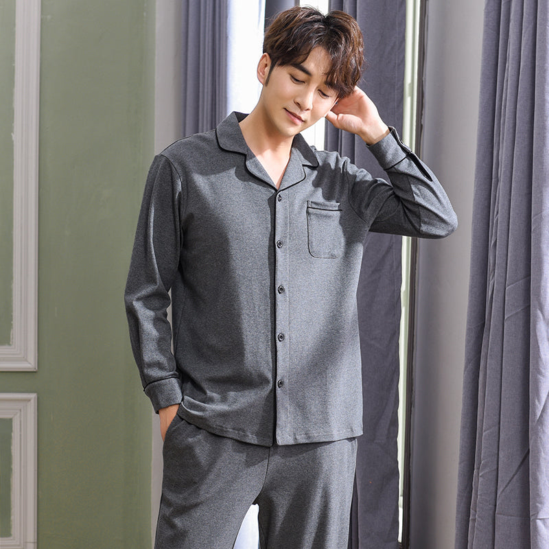 Men's Pajamas Autumn Long Sleeve 100% Cotton