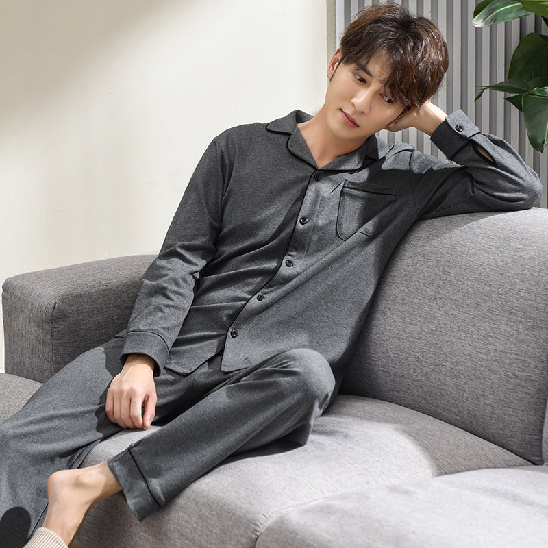 Men's Pajamas Autumn Long Sleeve 100% Cotton