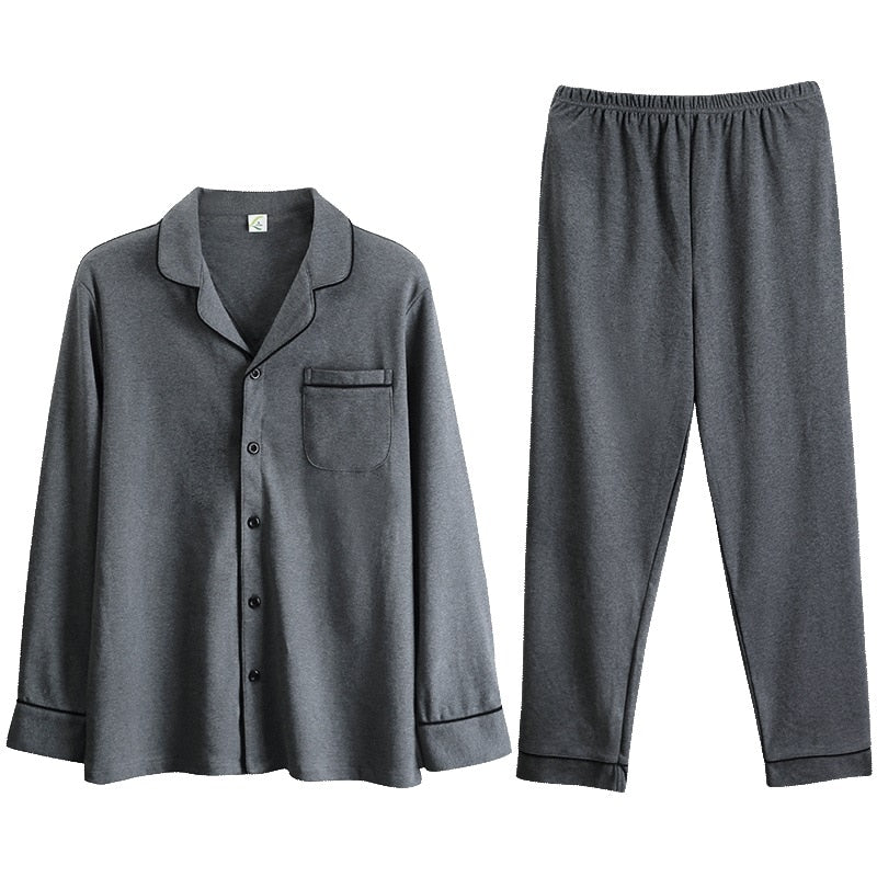 Men's Pajamas Autumn Long Sleeve 100% Cotton