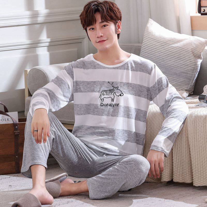 Autumn New long Sleeve Pajamas Set For Male