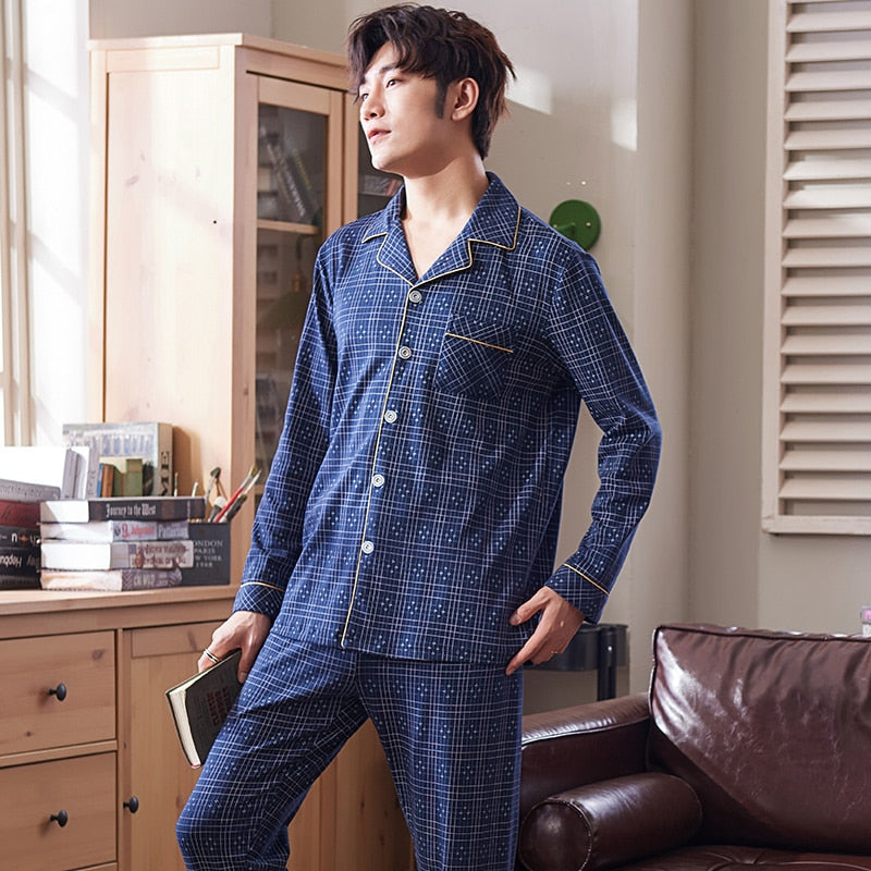High Quality Men's Pajamas Autumn Long Sleeve