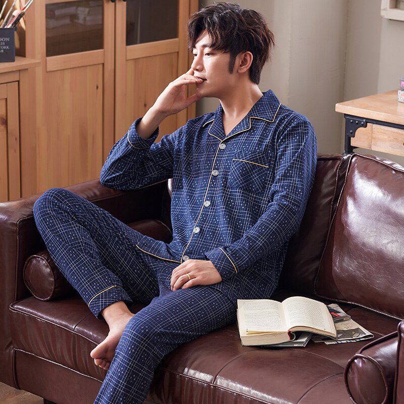 High Quality Men's Pajamas Autumn Long Sleeve