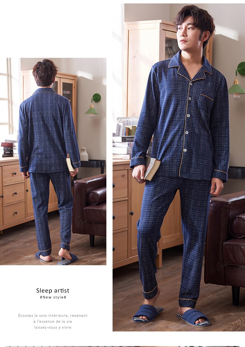High Quality Men's Pajamas Autumn Long Sleeve